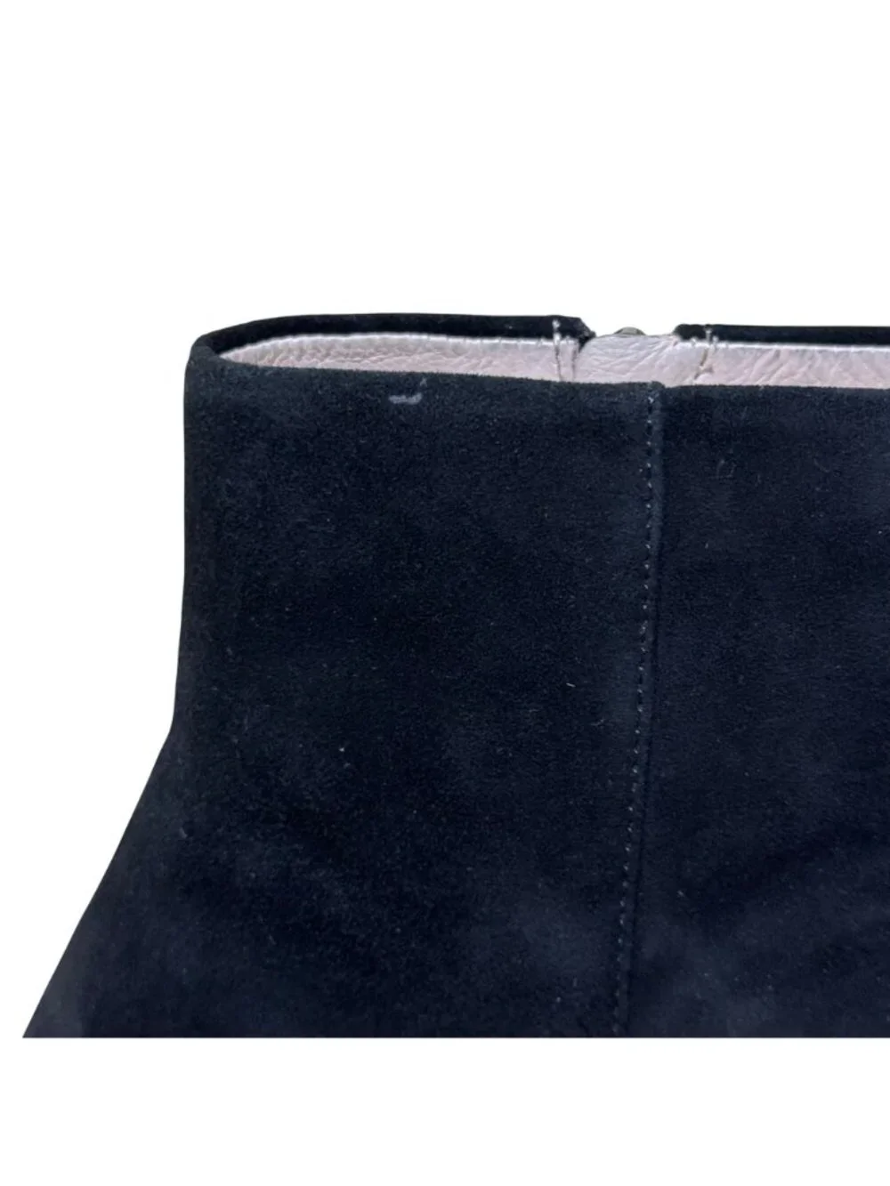Gianni Bini Jaydenn Black Suede Ankle Boots Block Heel Side Zipper Size 9